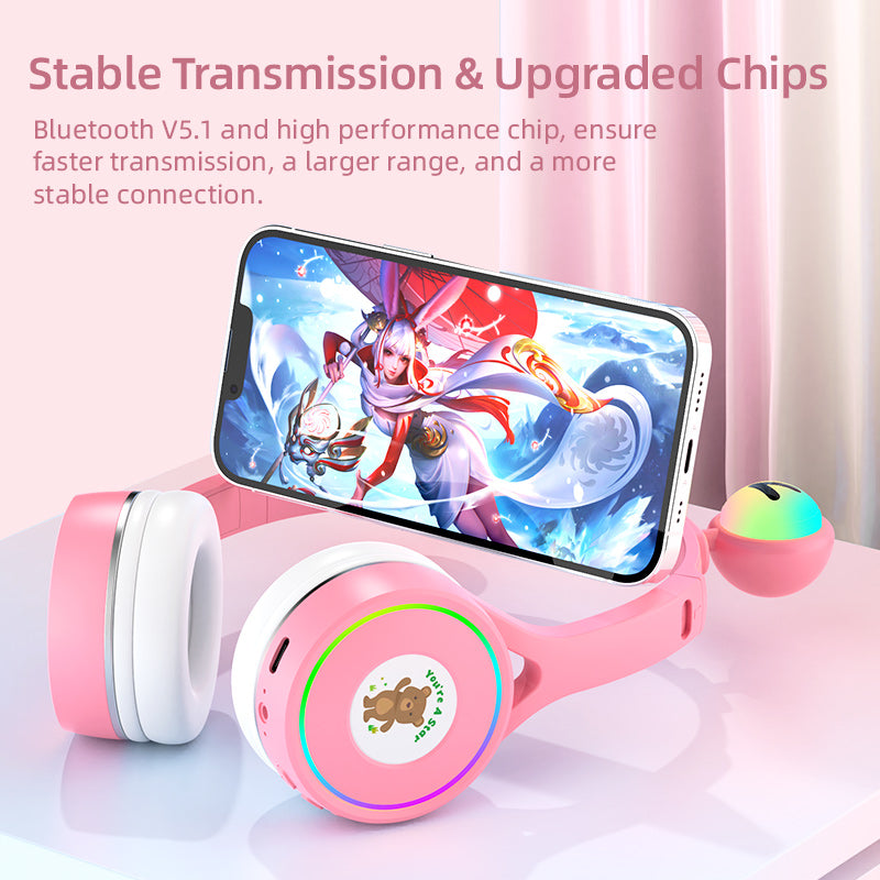 SY-T30 Children Headset Cute Eyes Design Adjustable Headband Bluetooth 5.1 Headphone with RGB Light SY-T30 Children Headset Cute Eyes Design Adjustable Headband Bluetooth 5.1 Headphone with RGB Light